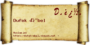 Dufek Ábel névjegykártya
