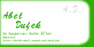 abel dufek business card